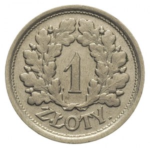 1 złoty 1928, nominał w wieńcu bez napisu PRÓBA, nikiel...