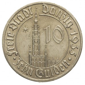 10 guldenów 1935, Berlin, Ratusz gdański, Parchimowicz ...
