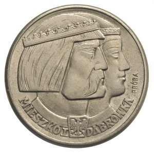 100 złotych 1960, Mieszko i Dąbrówka, Dwie głowy i tarc...