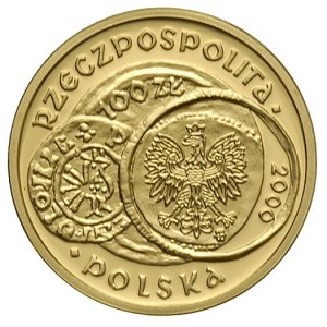 100 złotych 2000, Warszawa, Zjazd w Gnieźnie, złoto 8.0...