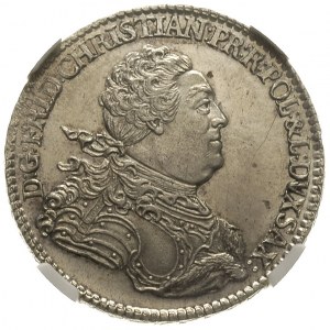 2/3 talara 1763, Drezno, moneta w pudełku NGC z certyfi...