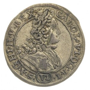 VI krajcarów 1714, Wrocław,  FuS 842, patyna