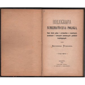 Ryszard, Antoni - Bibliografia Numizmatyczna Polska, Sp...