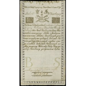 10 złotych 8.06.1794, seria D, widoczny firmowy znak wo...