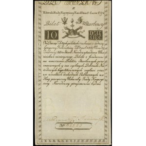 10 złotych 8.06.1794, seria E, widoczny niewielki fragm...