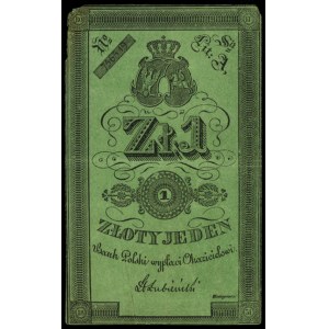 1 złoty 1831, podpis: Łubieński, cienki papier, widoczn...