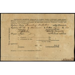 asygnata na 100 złotych 1831, wypełniony blankiet, Luco...