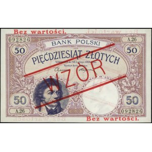 50 złotych 28.02.1919, seria A.26 092826, WZÓR, Miłczak...