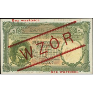 5.000 złotych 28.02.1919, WZÓR, seria A, Miłczak 56, Lu...