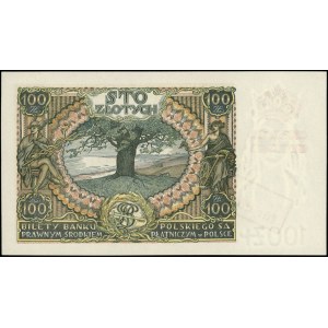 100 złotych 1940, seria C.V., nadruk na banknocie emisj...