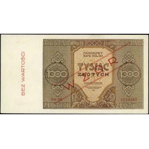 1000 złotych 1945, WZÓR, seria Dh 1234567, Miłczak 120b...