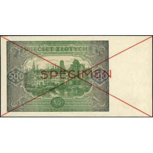 500 złotych 15.01.1946, SPECIMEN, seria A 1234567 / 890...