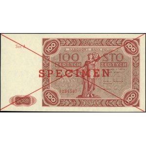 100 złotych 15.07.1947, SPECIMEN, seria A 1234567, Miłc...
