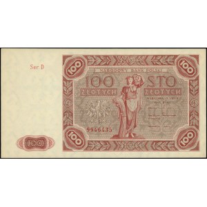 100 złotych 15.07.1947, seria D, Miłczak 131a, piękne