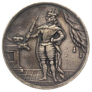 August II, medal wagi półtalara 1711 r, Aw: Postać Augu...