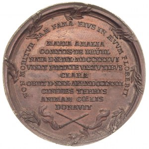 medal -śmierć Marii Amalii Mniszech z domu Brühl 1772 r...