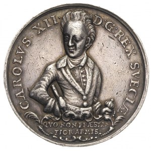 Karol XII, medal nie sygnowany bity w 1703 roku na pami...
