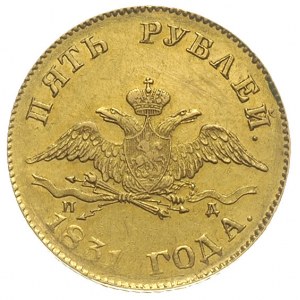 5 rubli 1831 / СПБ - ПД, Petersburg, złoto 6.48 g, Bitk...