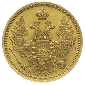 5 rubli 1855 / СПБ - АГ, Petersburg, złoto 6.54 g, Bitk...