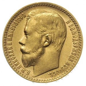 15 rubli 1897 (АГ), Petersburg, złoto 12.88 g, wybite s...