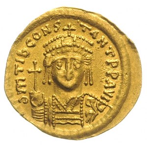 solidus 579-582, Konstantynopol, Aw: Popiersie na wpros...