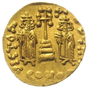 solidus 674-681, Konstantynopol, Aw: Popiersie z włóczn...