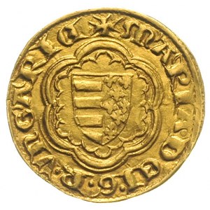 goldgulden 1383-1384, Buda, Aw: Tarcza Andegawenów w ro...