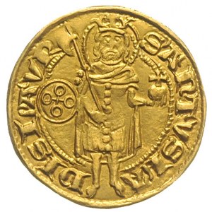 goldgulden 1383-1384, Buda, Aw: Tarcza Andegawenów w ro...