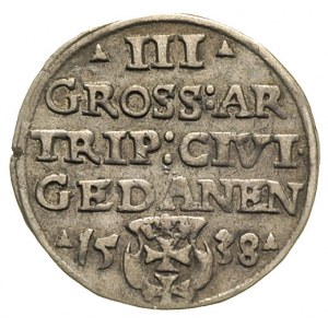 trojak 1538, Gdańsk, na awersie końcówka napisu PRVSS, ...