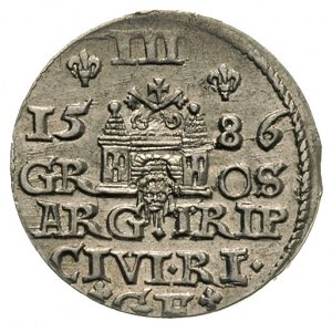 trojak 1586, Ryga, duża głowa króla, Iger R.86.1.a (R),...
