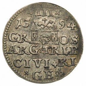 trojak 1594, Ryga, rzadsza odmiana z końcówką napisu LI...