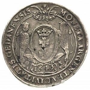 talar 1649, Gdańsk, odmiana z dużą głową króla. 27.76 g...