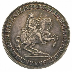 półtalar wikariacki 1741, Drezno, Aw: Król na koniu, Rw...