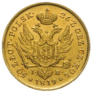 50 złotych 1919, Warszawa, złoto 9.78 g, odmiana z wyso...