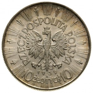 10 złotych 1939, Warszawa, Józef Piłsudski, Parchimowic...