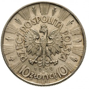 10 złotych 1939, Warszawa, Józef Piłsudski, Parchimowic...