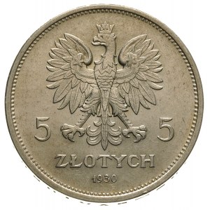 5 złotych 1930, Warszawa, Nike, Parchimowicz 114.c, rza...