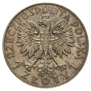 1 złoty 1932, Głowa kobiety, na rewersie wypukły PRÓBA,...