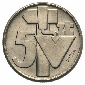 5 złotych 1959, Kielnia i młotek, na rewersie wypukły n...