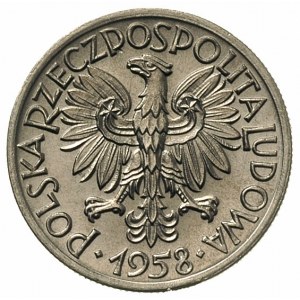 50 groszy 1958, Kłosy zboża, na rewersie wypukły napis ...