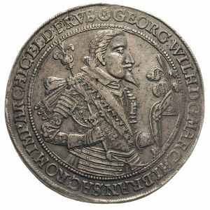 talar 1627, Królewiec, Aw: Popiersie i napis, Rw: Tarcz...