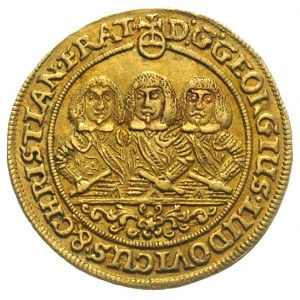 dukat 1660, Brzeg, Aw: Półpostacie trzech braci i napis...