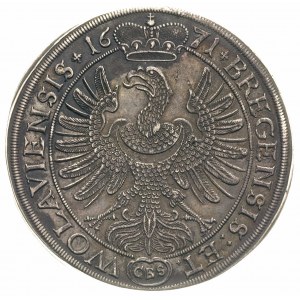 talar 1671, Brzeg, Aw: Popiersie w prawo i napis, Rw: O...