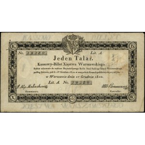 1 talar 1.12.1810, podpis J. Nep. Małachowski, stempel ...