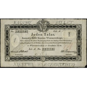1 talar 1.12.1810, podpis Aleksander Potocki, stempel n...