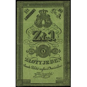 1 złoty 1831, podpis: Głuszyński, papier gruby zielony,...