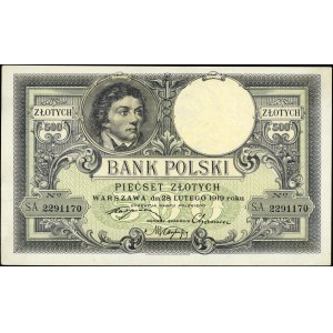 500 złotych 28.02.1919, seria A, Miłczak 54b, Lucow 593...
