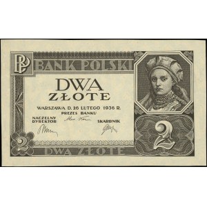 2 złote 26.02.1936, bez poddruku na stronie głównej, be...