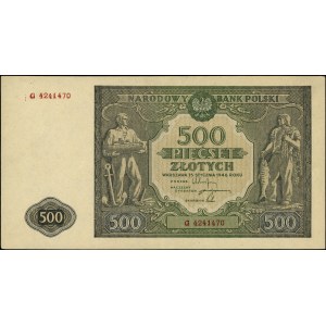 500 złotych 15.01.1946, seria G, Miłczak 121a, Lucow 11...