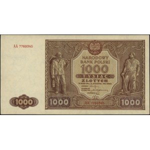 1.000 złotych 15.01.1946, seria AA, Miłczak 122h, Lucow...